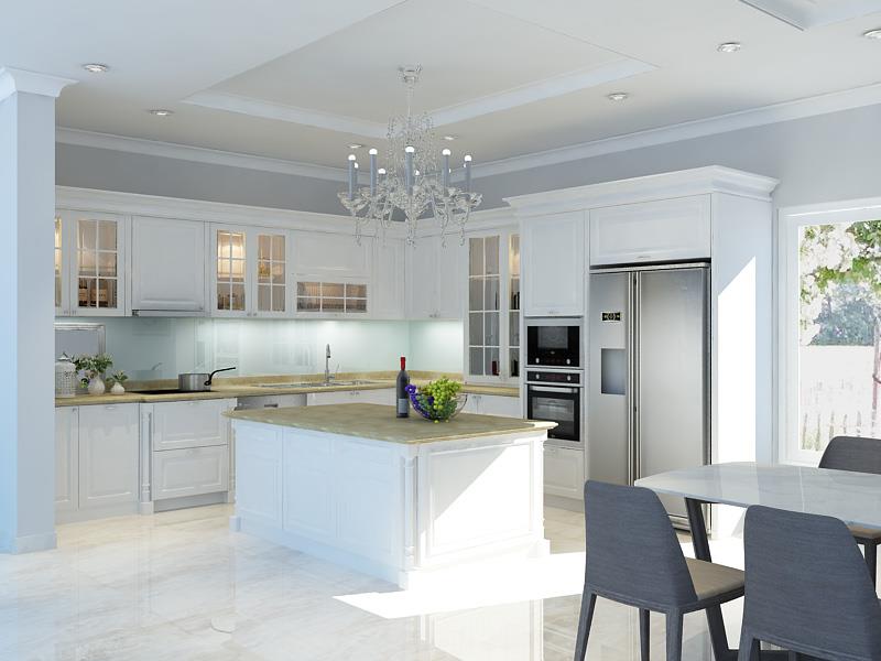 Tủ bếp tân cổ điển 