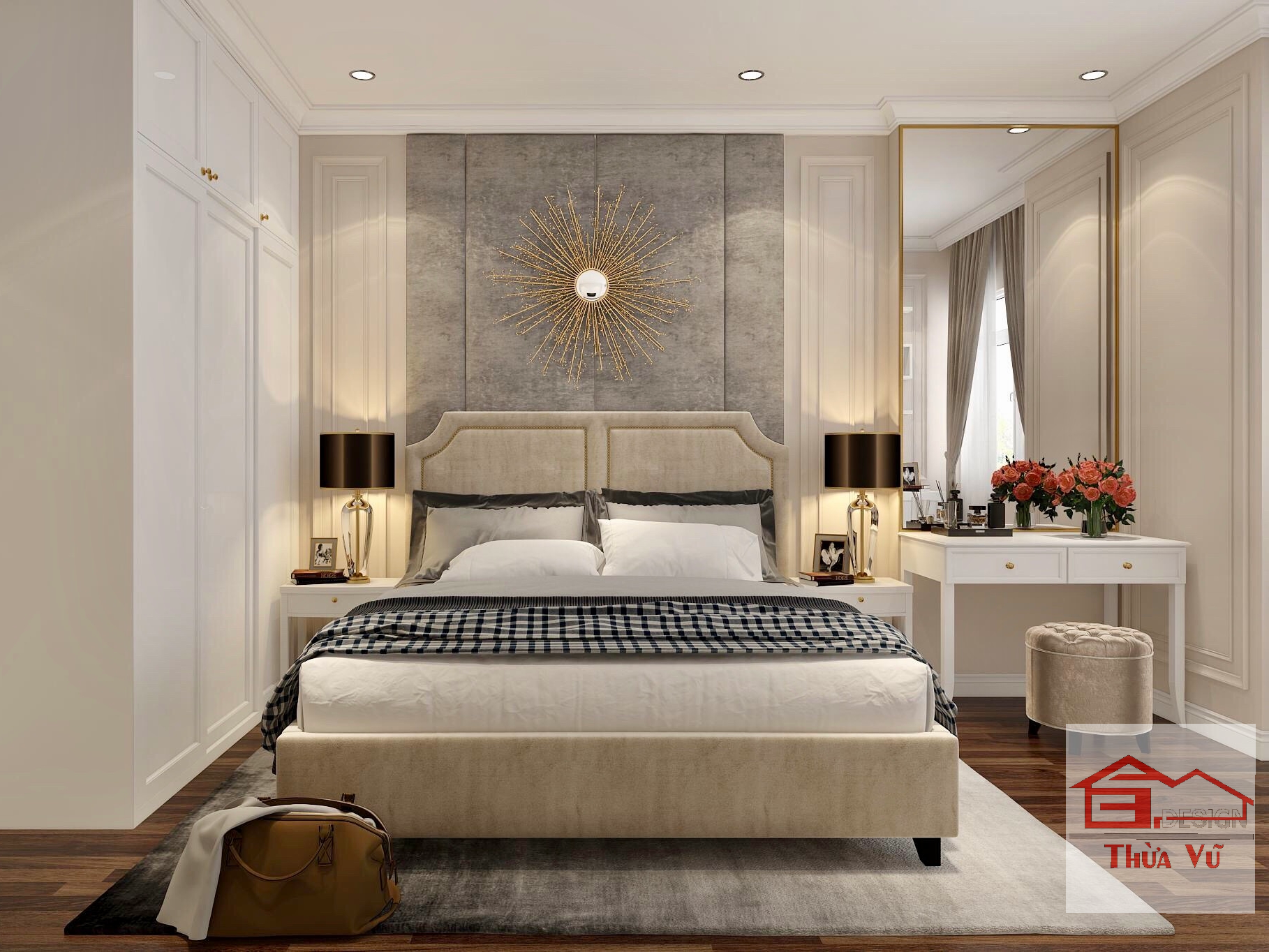 Combo giường, tab và bàn phấn tân cổ điển (new)